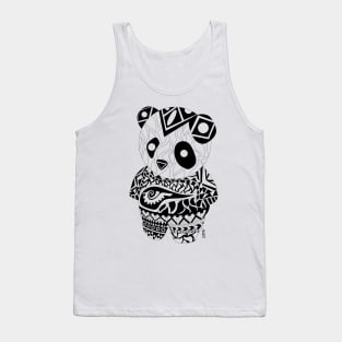 mexican panda kawaii bear in ecopop totonac patterns art Tank Top